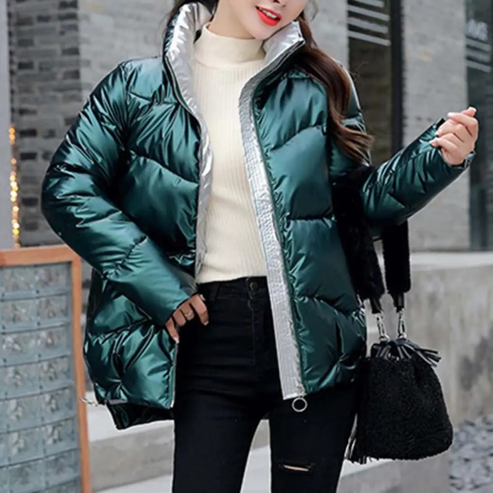 Winter Pufferjacke Damen Gequiltet Warm Leicht