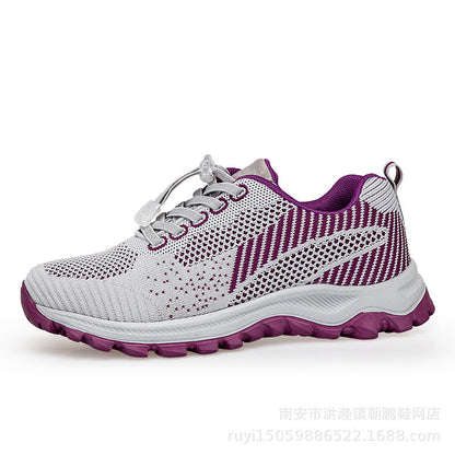 Damen Laufschuhe Sportlich Atmungsaktiv Mesh Schnellschnürsystem