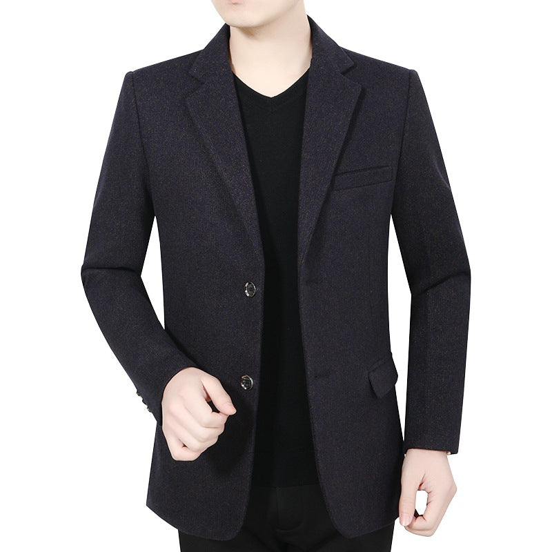Herren Blazer Lässig Boucle Stoff Modern