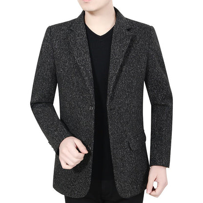 Herren Blazer Lässig Boucle Stoff Modern