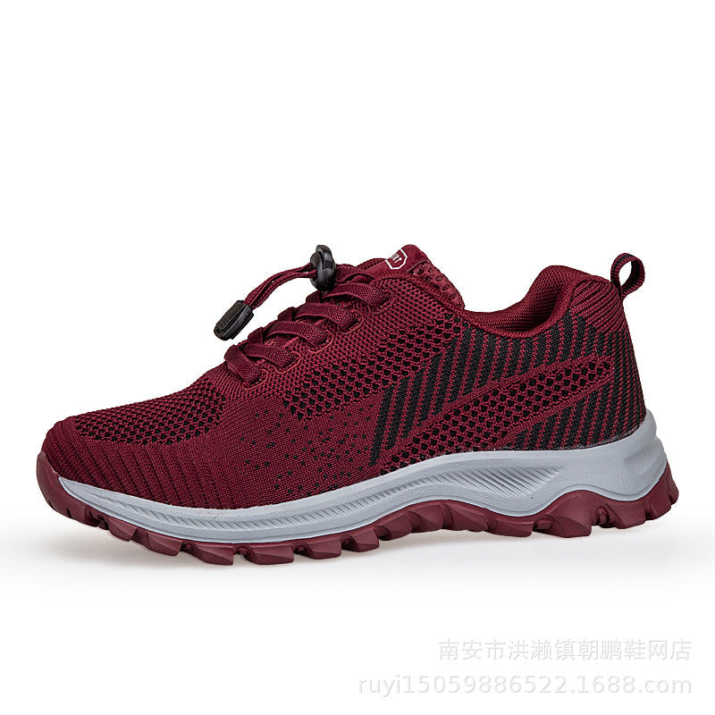 Damen Laufschuhe Sportlich Atmungsaktiv Mesh Schnellschnürsystem