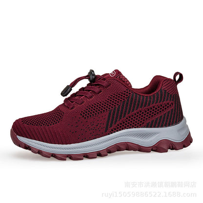 Damen Laufschuhe Sportlich Atmungsaktiv Mesh Schnellschnürsystem