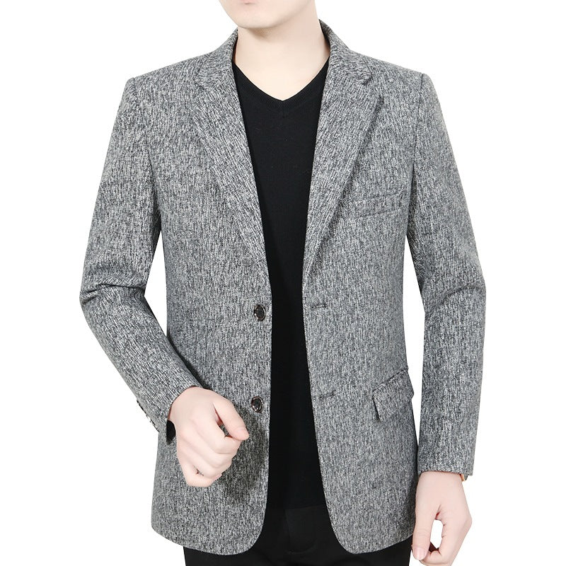 Herren Blazer Lässig Boucle Stoff Modern