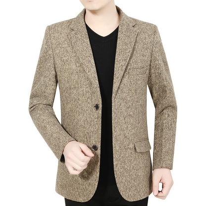 Herren Blazer Lässig Boucle Stoff Modern