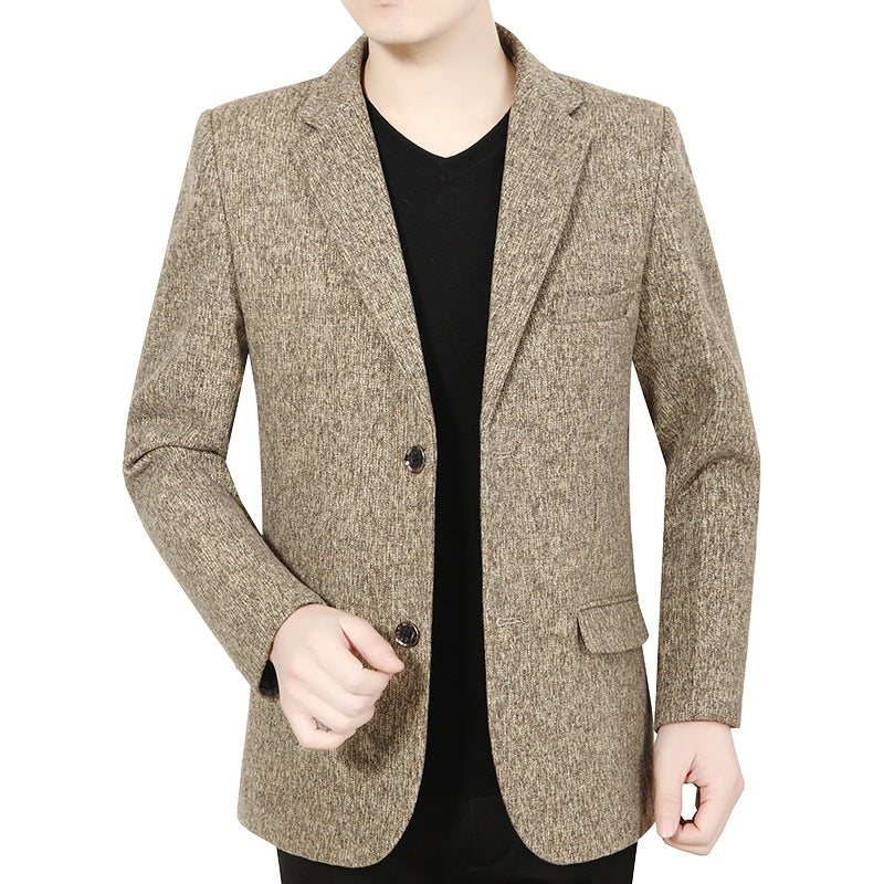 Herren Blazer Lässig Boucle Stoff Modern