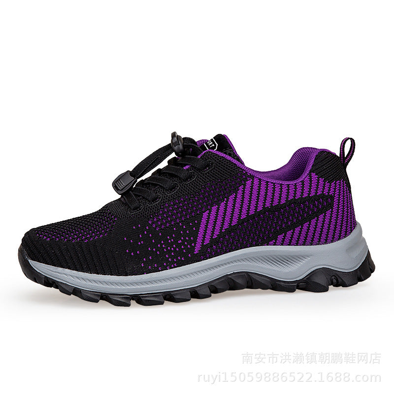 Damen Laufschuhe Sportlich Atmungsaktiv Mesh Schnellschnürsystem