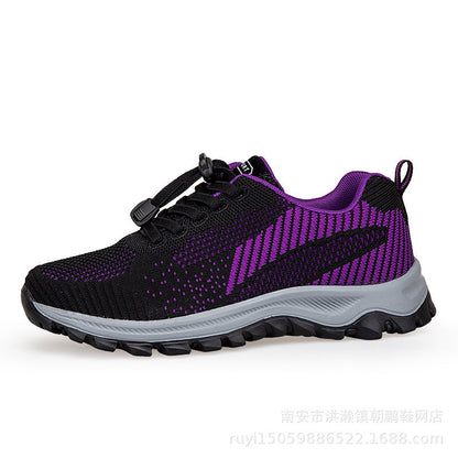 Damen Laufschuhe Sportlich Atmungsaktiv Mesh Schnellschnürsystem