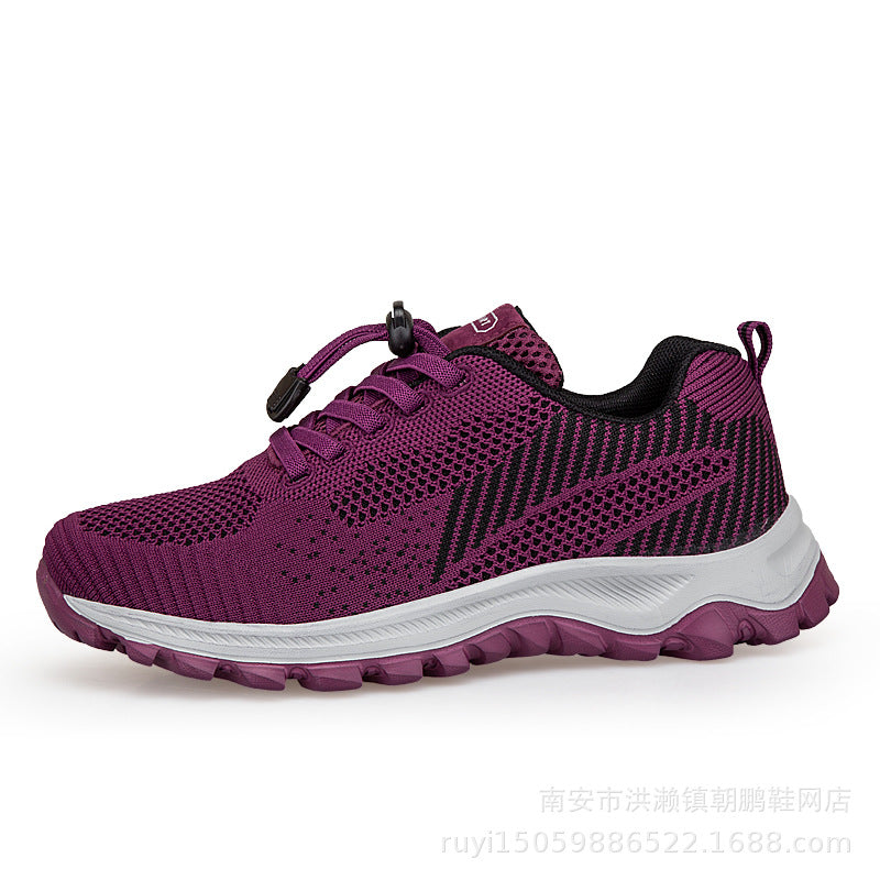 Damen Laufschuhe Sportlich Atmungsaktiv Mesh Schnellschnürsystem
