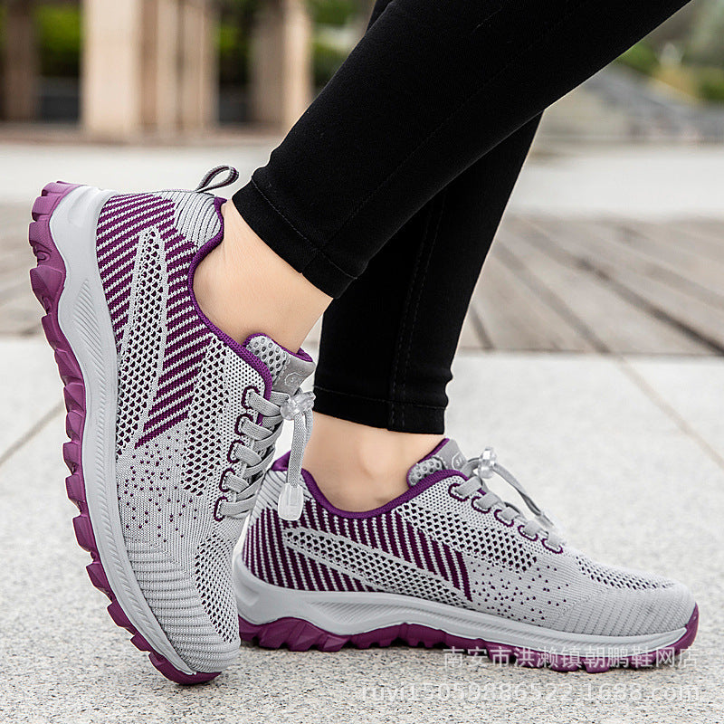 Damen Laufschuhe Sportlich Atmungsaktiv Mesh Schnellschnürsystem - BerlinGlamour