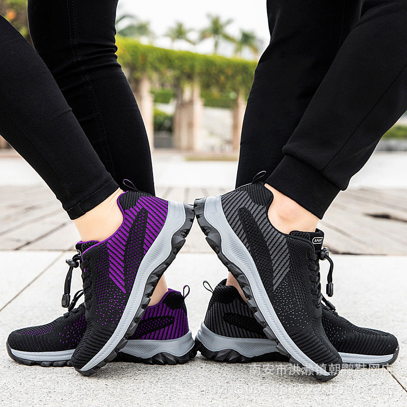 Damen Laufschuhe Sportlich Atmungsaktiv Mesh Schnellschnürsystem