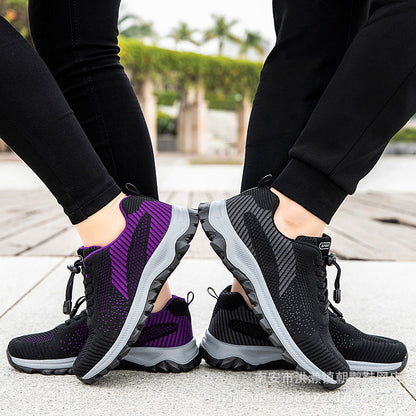 Damen Laufschuhe Sportlich Atmungsaktiv Mesh Schnellschnürsystem