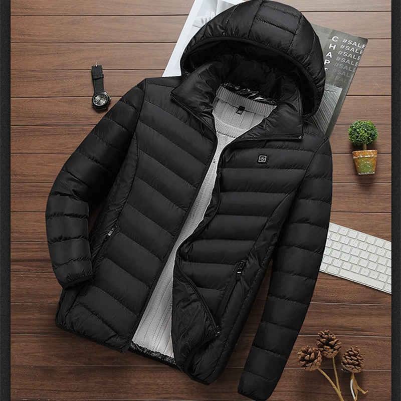 Herren Steppjacke Leicht Kapuze Modern