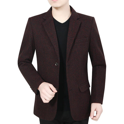 Herren Blazer Lässig Boucle Stoff Modern