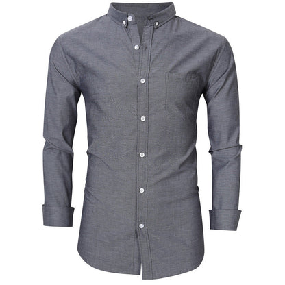 Herren Hemd Klassisch mit Button-Down Kragen und Brusttasche - BerlinGlamour