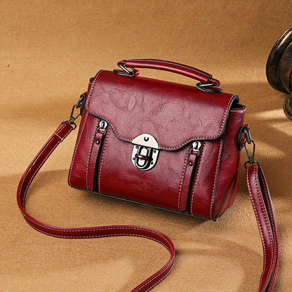 Damen Handtasche Vintage Klappe Leder