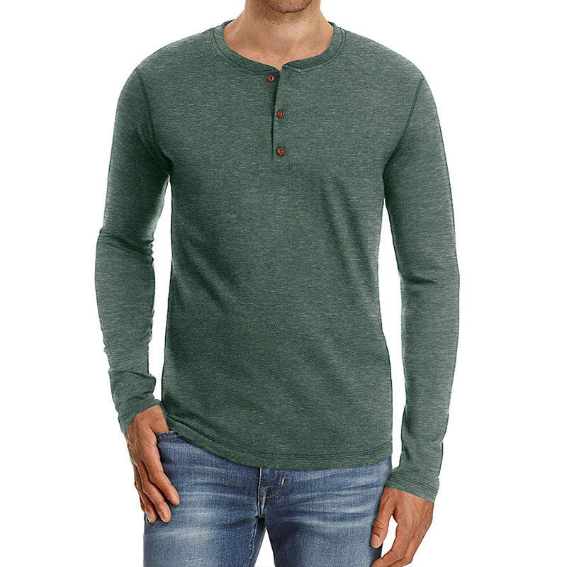 Herren Langarmshirt Knopfleiste Modern Berlin Stil