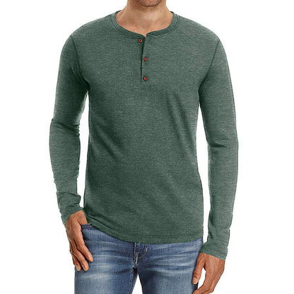 Herren Langarmshirt Knopfleiste Modern Berlin Stil