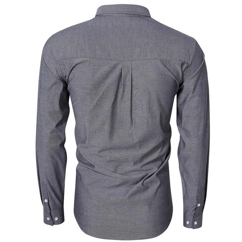 Herren Hemd Klassisch mit Button-Down Kragen und Brusttasche
