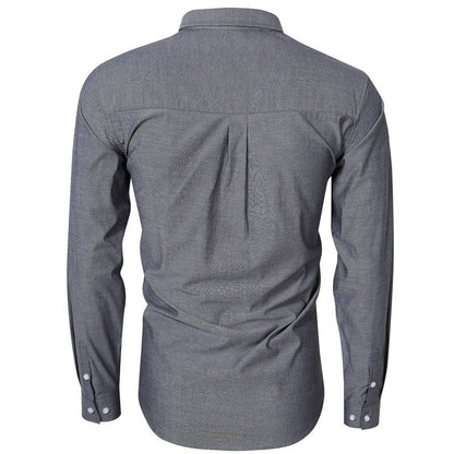 Herren Hemd Klassisch mit Button-Down Kragen und Brusttasche