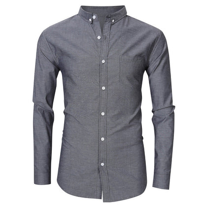 Herren Hemd Klassisch mit Button-Down Kragen und Brusttasche