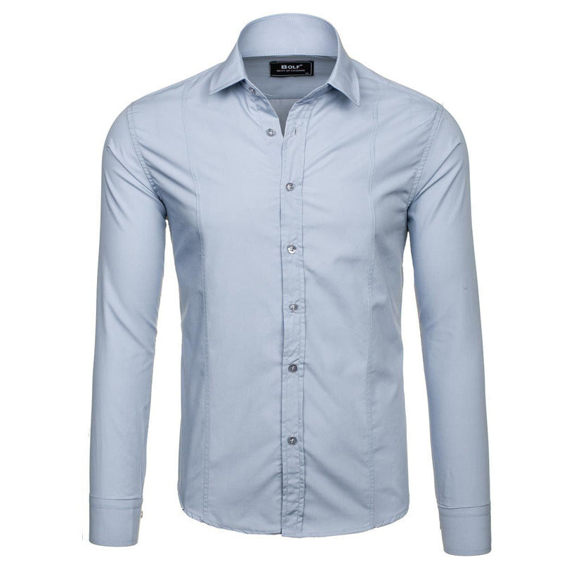 Herren Langarmhemd Elegant Modern mit Knöpfen Berlin Style