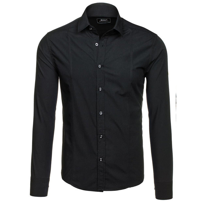 Herren Langarmhemd Elegant Modern mit Knöpfen Berlin Style