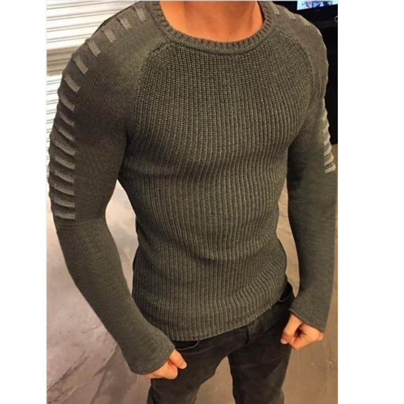 Herren Pullover Feinstrick Modern Kontraststreifen