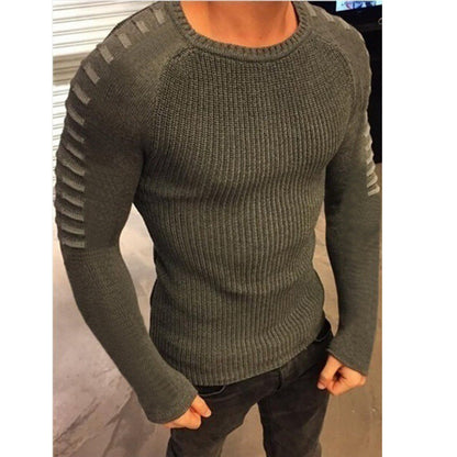 Herren Pullover Feinstrick Modern Kontraststreifen