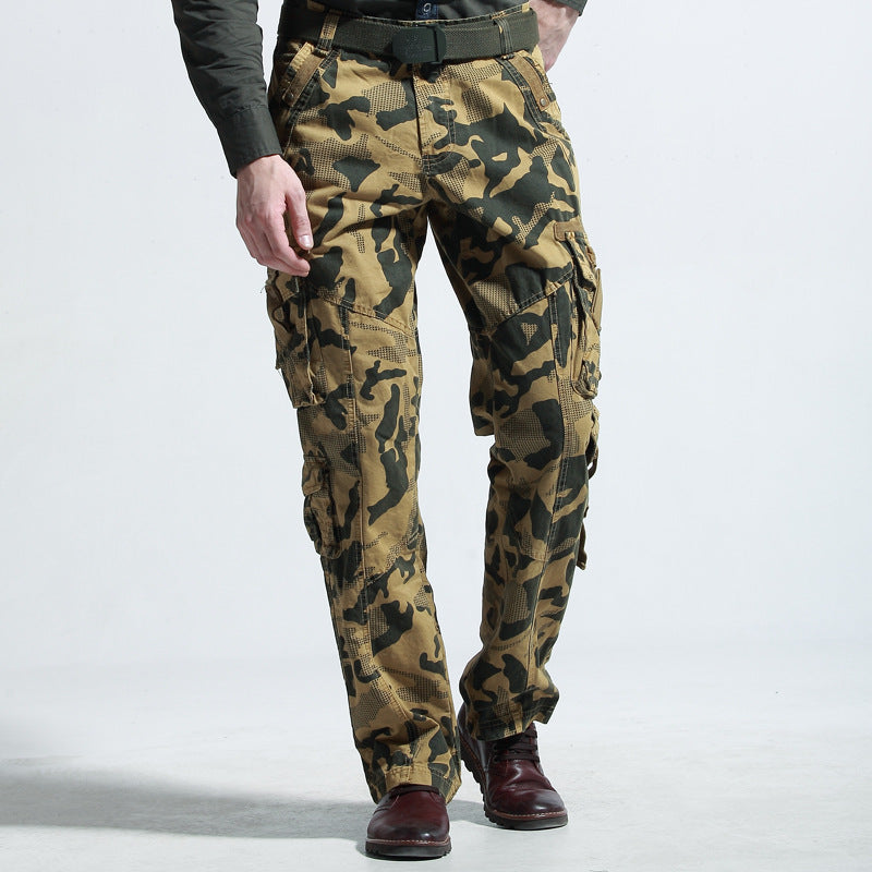 Herren Cargo-Hose Camouflage Multifunktionshose mit vielen Taschen - BerlinGlamour