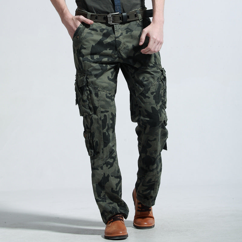 Herren Cargo-Hose Camouflage Multifunktionshose mit vielen Taschen
