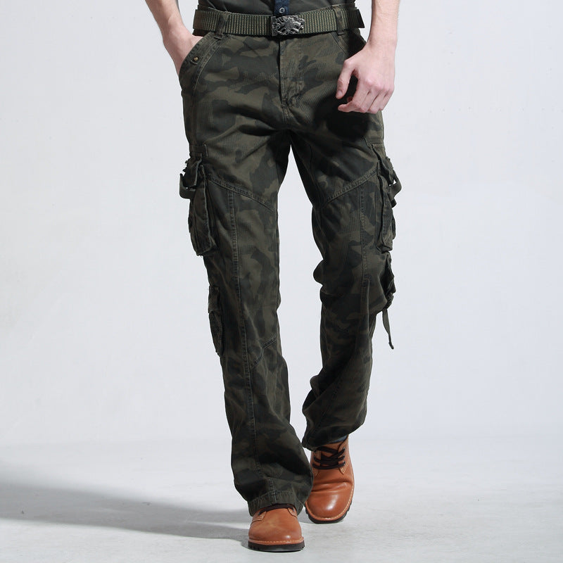 Herren Cargo-Hose Camouflage Multifunktionshose mit vielen Taschen