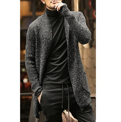 Herren Strickcardigan Modern Offen Grob Masche Trendig