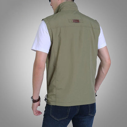 Herren Outdoor-Weste Reißverschluss Taschen Praktisch