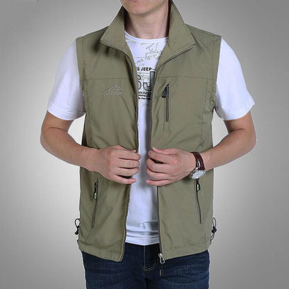 Herren Outdoor-Weste Reißverschluss Taschen Praktisch