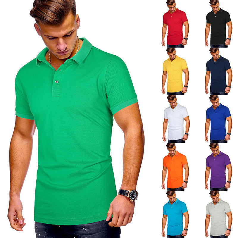 Herren Poloshirt Modern Baumwolle Stehkragen