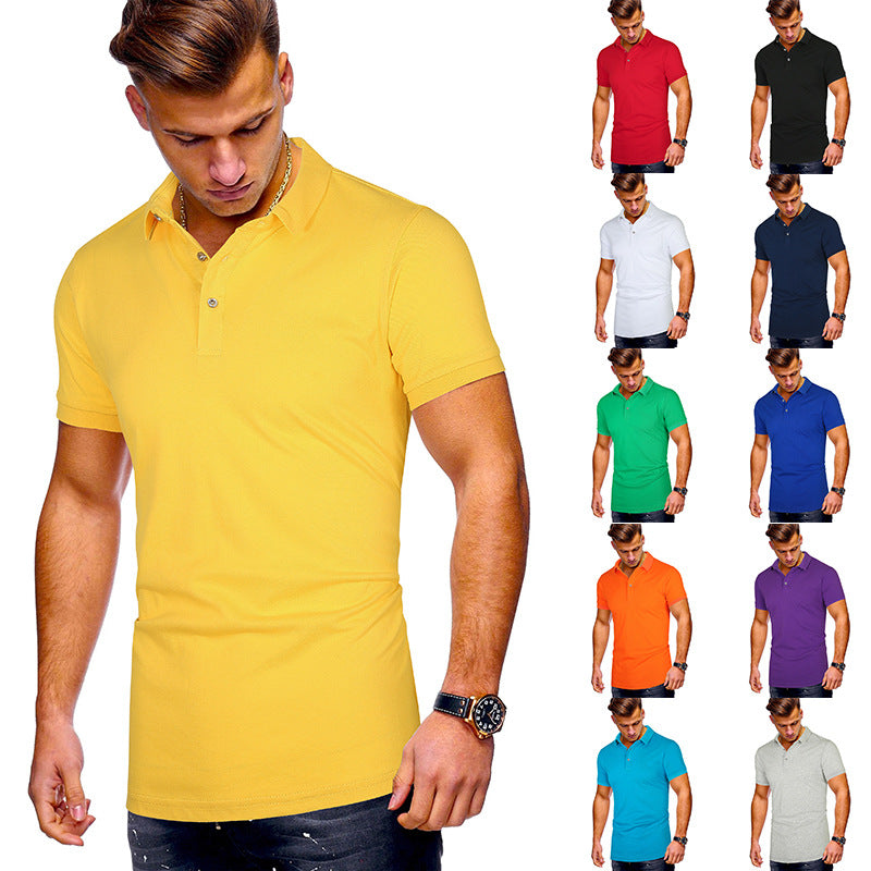 Herren Poloshirt Modern Baumwolle Stehkragen