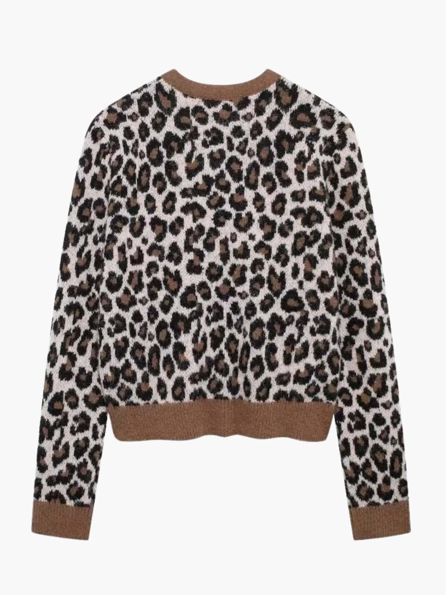 Leopard Strickjacke Frauen Trendy Modisch