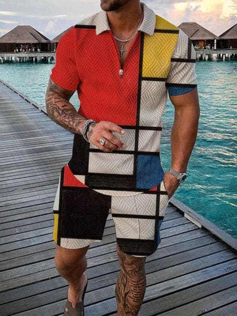 Herren Freizeit Set Farbenfroh Sportlich Modern