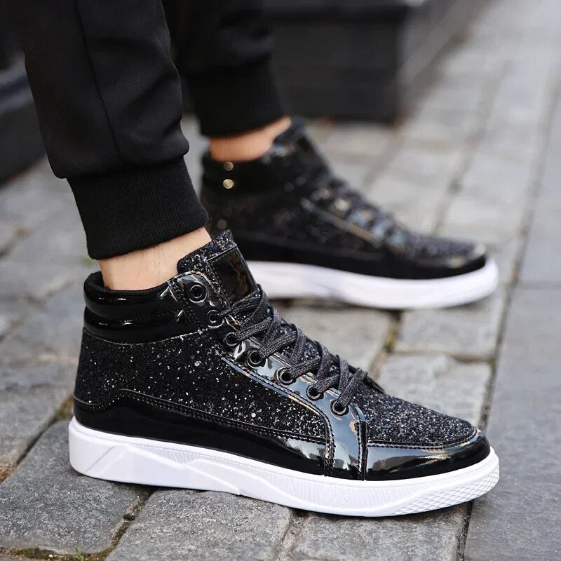 Herren Basket Schuhe Glänzend Metallic Effekt