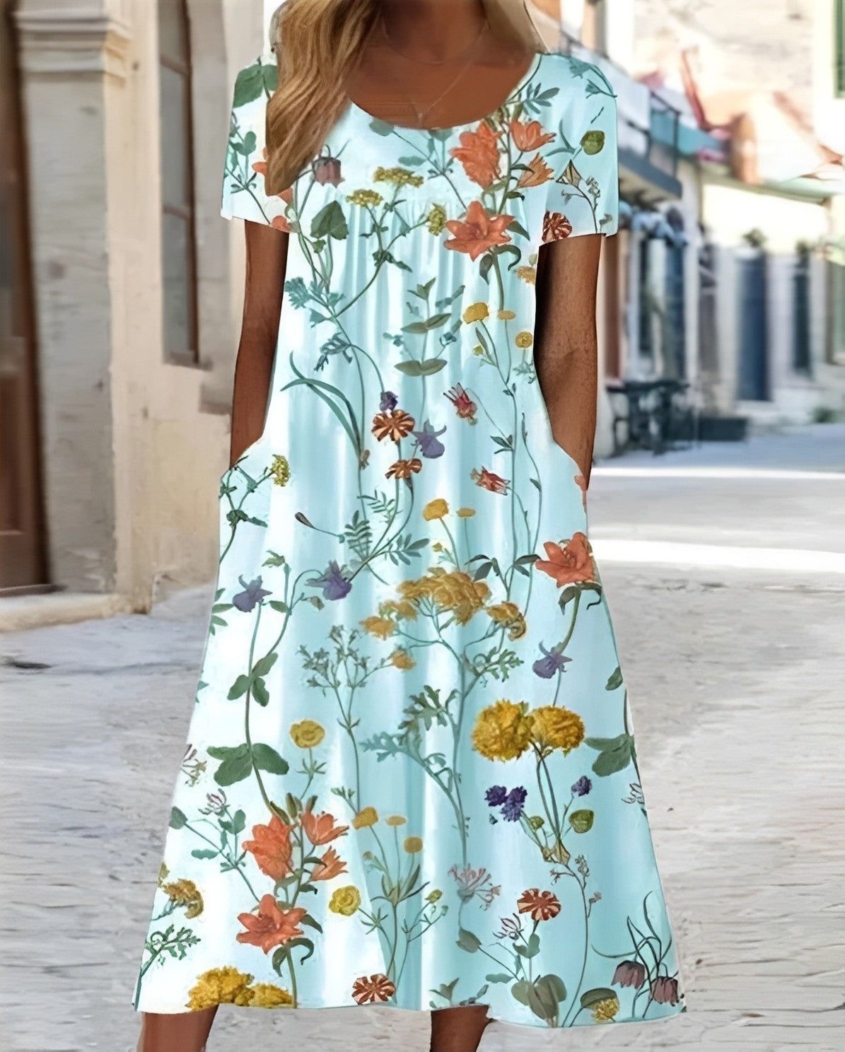 Damenkleid Blumenmuster Swingkleid Sommerkleid Elegant