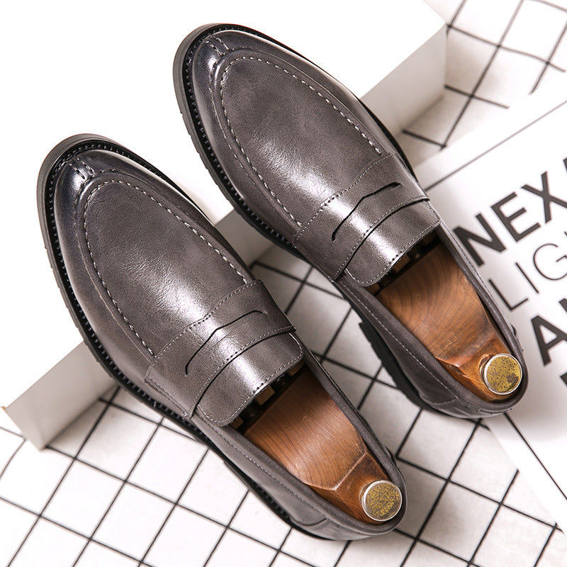 Herren Loafers Elegante Runde Spitze Lederschuhe