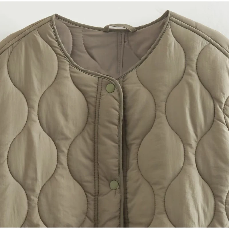 Gepolstertes Herrenjacket Rundhals Knöpfe Warm Winter