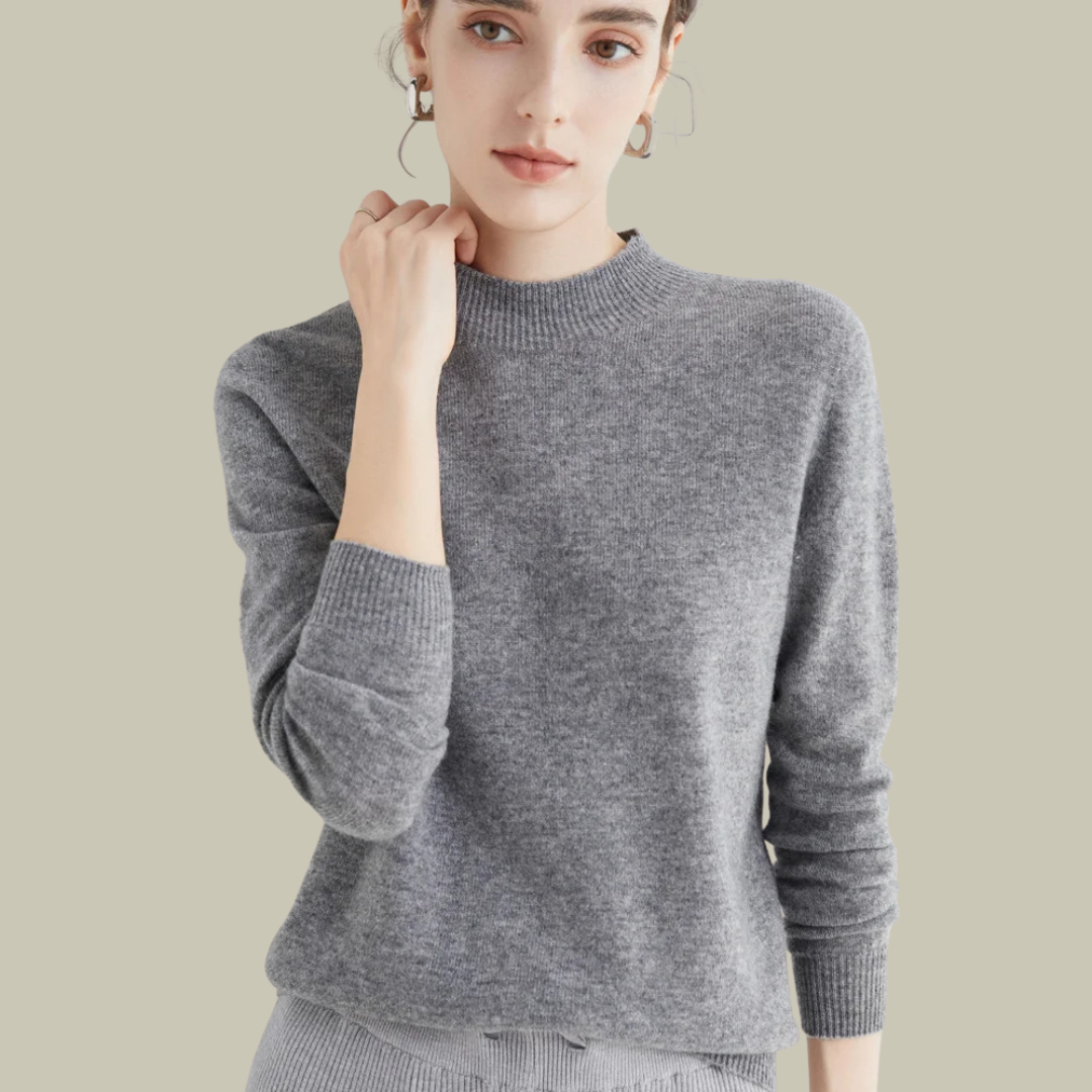 Damen Rollkragenpullover Merinowolle Warm Winter