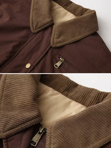 Herren Bomberjacke Cord Reißverschluss Casual Mode