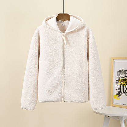 Kapuzenjacke Sherpa Fleece Warm mit Reißverschluss