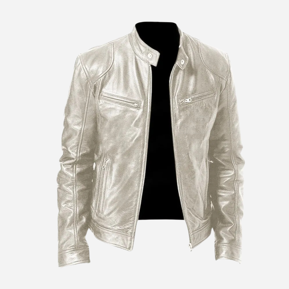 Lederjacke Herren Ledermantel Entspannt Modern