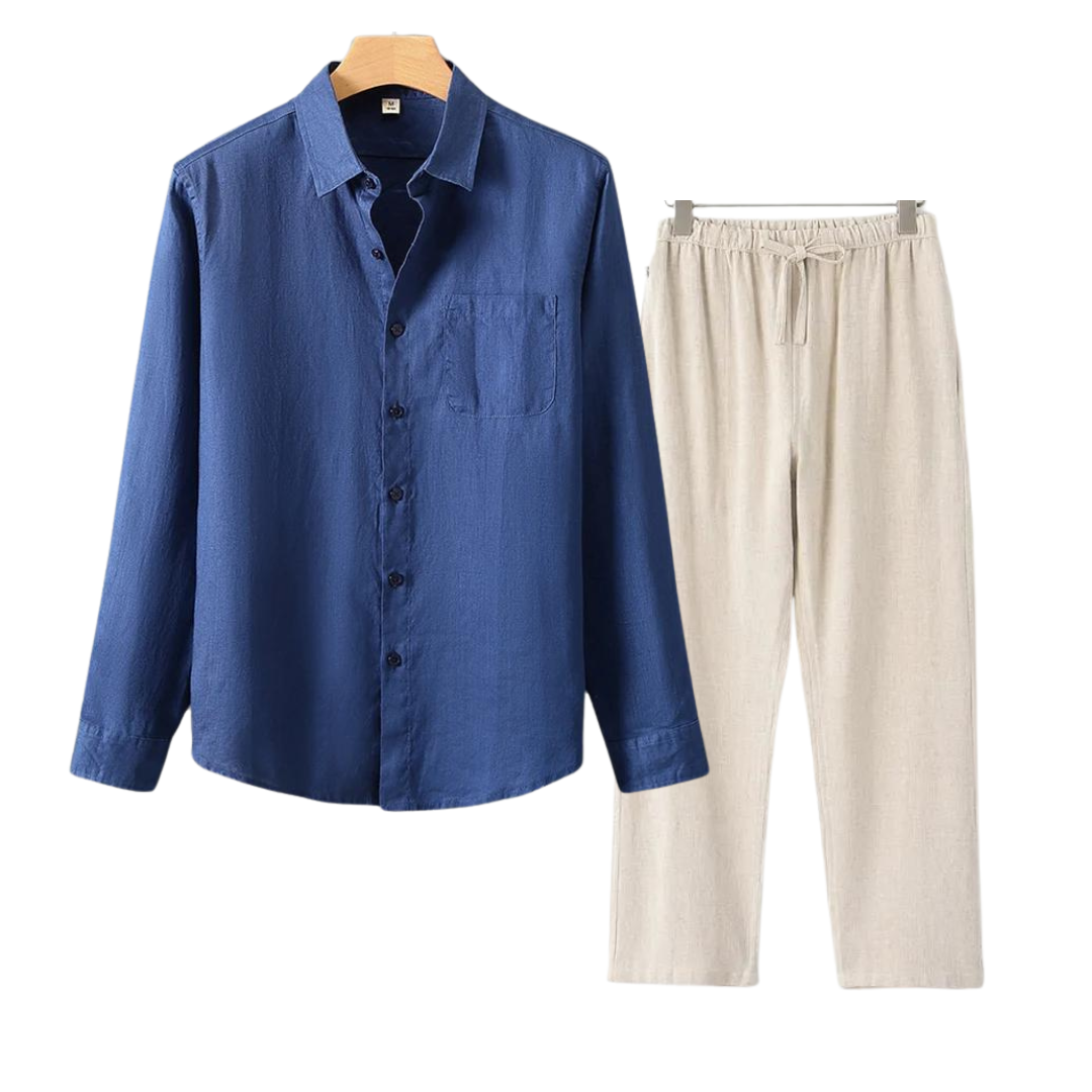 Herren Leinenanzug Klassisch Eleganter Stil