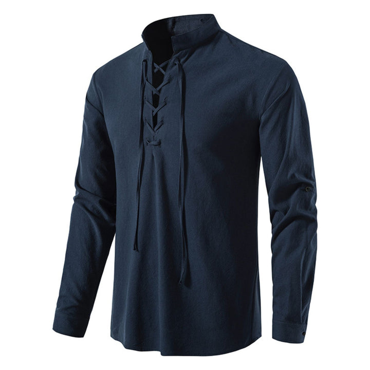 Herren Freizeitshirt Modern Leinwand Optik