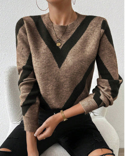 BerlinGlamour Top Rundhals Geometrisches Muster Damen