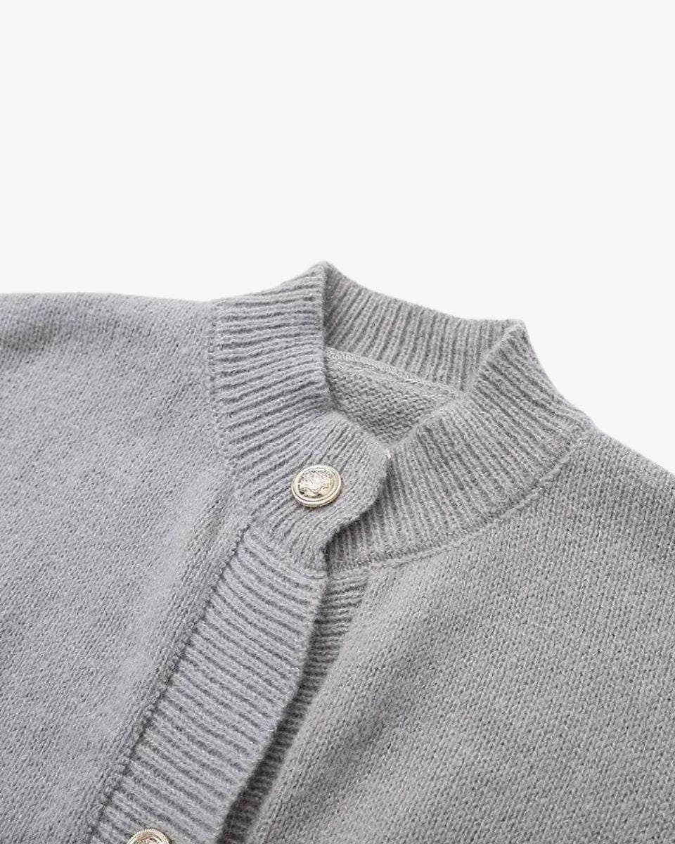 Strickjacke Damen mit Knöpfen und Puffärmeln